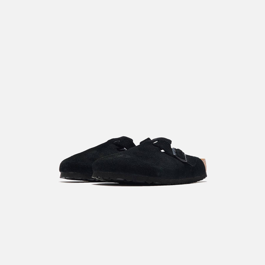 Black Women Kith Birkenstock WMNS Boston Soft Footbed Suede Mules | 2418-ZMKRP