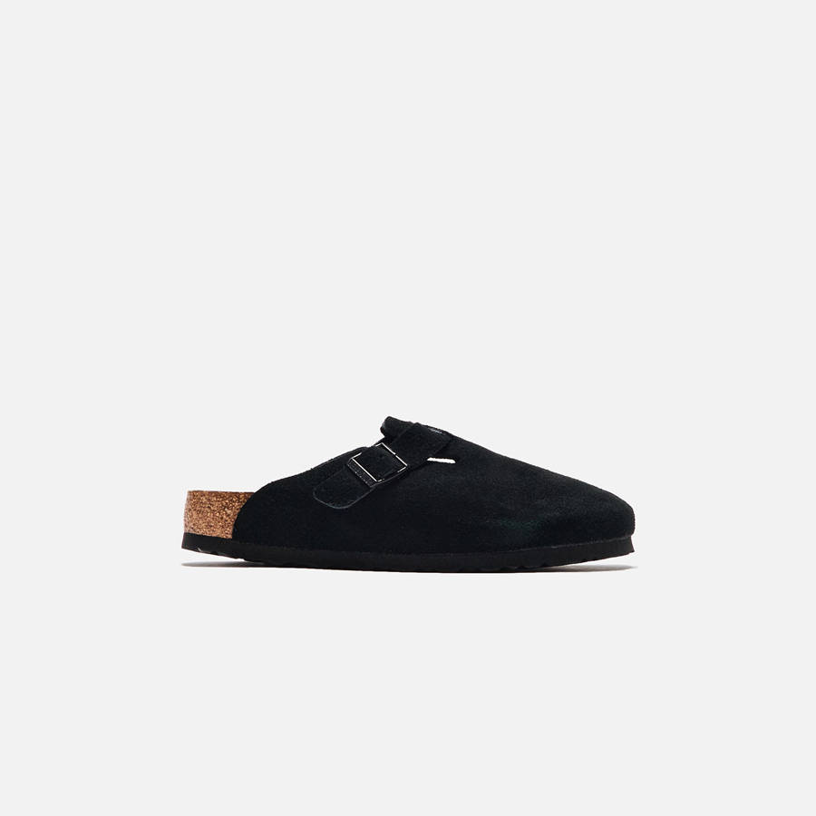 Black Women Kith Birkenstock WMNS Boston Soft Footbed Suede Mules | 2418-ZMKRP
