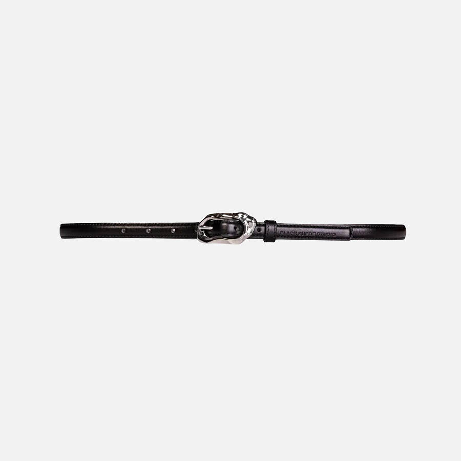 Black Women Kith Black Suede Studio Greca Leather Belts | 4605-ELSRX
