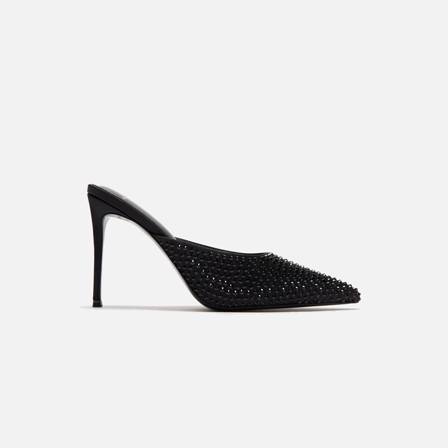 Black Women Kith Black Suede Studio Luv 100 Heels | 6329-NDQRX