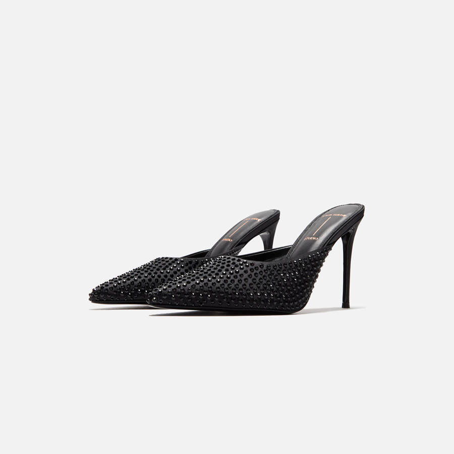 Black Women Kith Black Suede Studio Luv 100 Heels | 6329-NDQRX