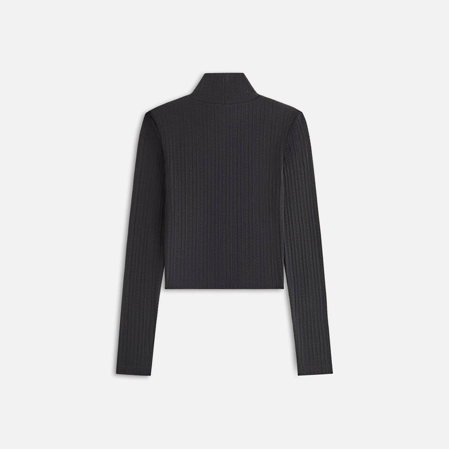 Black Women Kith Brier II Pointelle Turtleneck Shirts | 1943-MJVTB