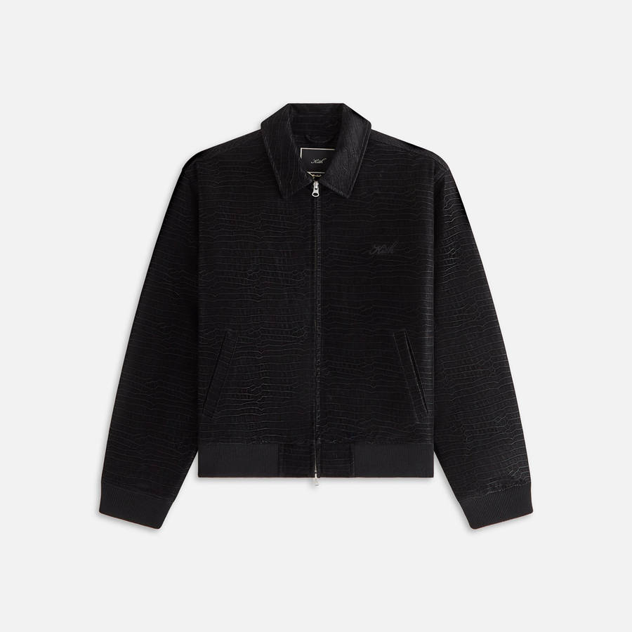 Black Women Kith Brisa Croc Bomber Jackets | 9623-IMCYD