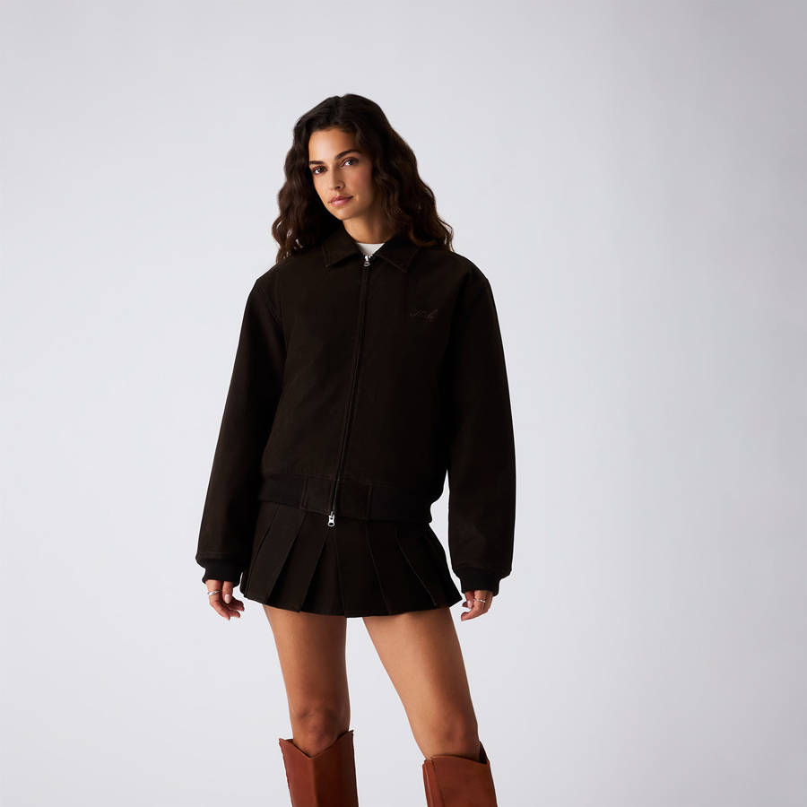 Black Women Kith Brisa Croc Bomber Jackets | 9623-IMCYD