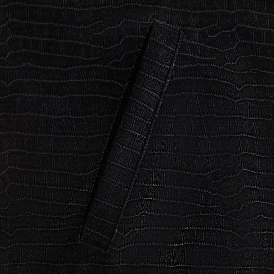 Black Women Kith Brisa Croc Bomber Jackets | 9623-IMCYD