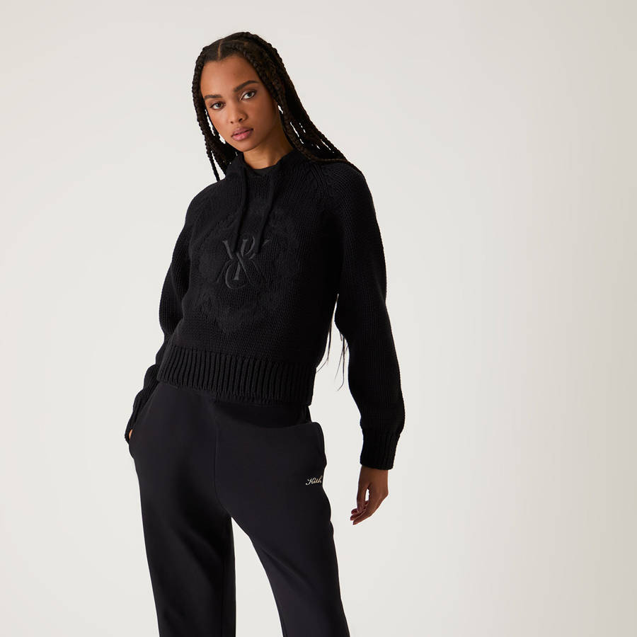Black Women Kith Celyse Crest Sweater Hoodie | 3879-MBDLT