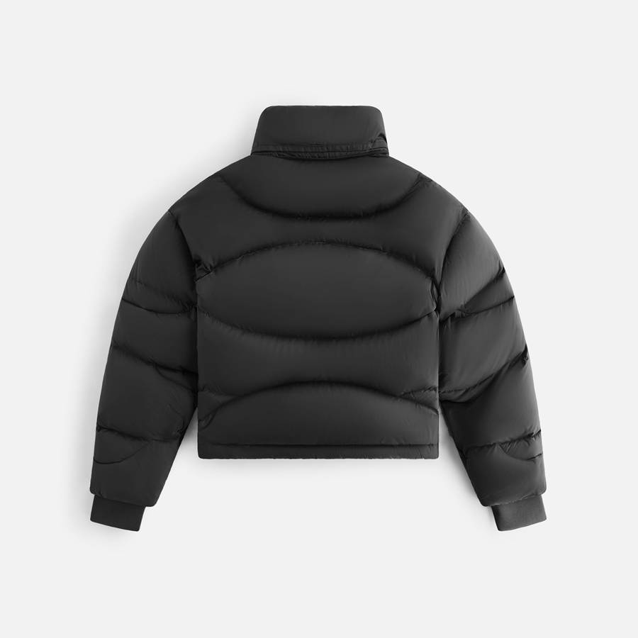 Black Women Kith Corey Hooded Nylon Puffers | 5796-CKNDW