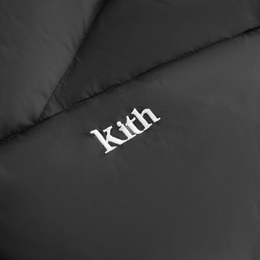 Black Women Kith Corey Hooded Nylon Puffers | 5796-CKNDW