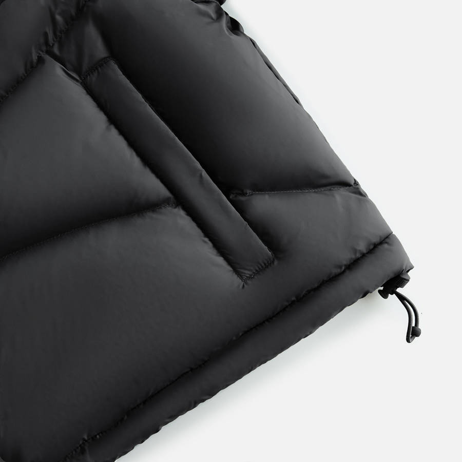 Black Women Kith Corey Hooded Nylon Puffers | 5796-CKNDW