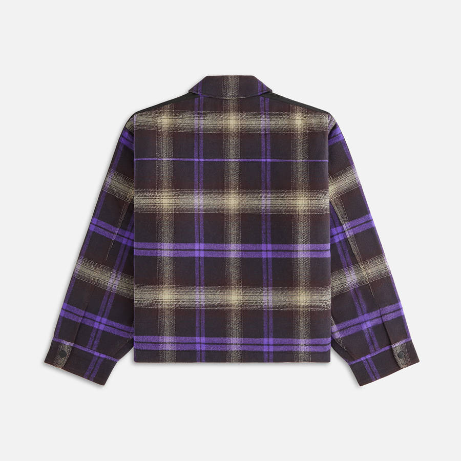 Black Women Kith Corwin Flannel Coach Zip Sweaters | 6349-BIDYL