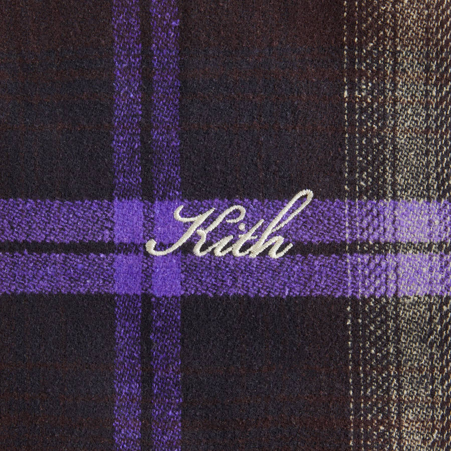 Black Women Kith Corwin Flannel Coach Zip Sweaters | 6349-BIDYL