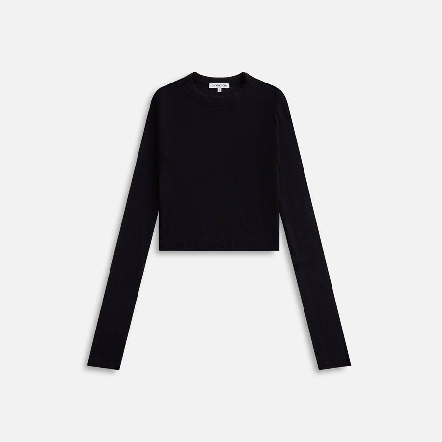 Black Women Kith Cotton Citizen The Verona Crop Shirts | 6821-UIEBD