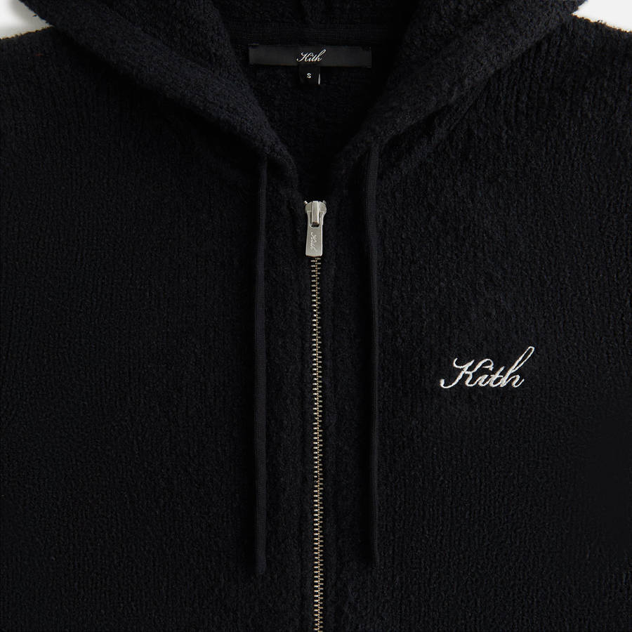 Black Women Kith Faryn Hooded Zip Sweatshirts | 2561-TUNGY