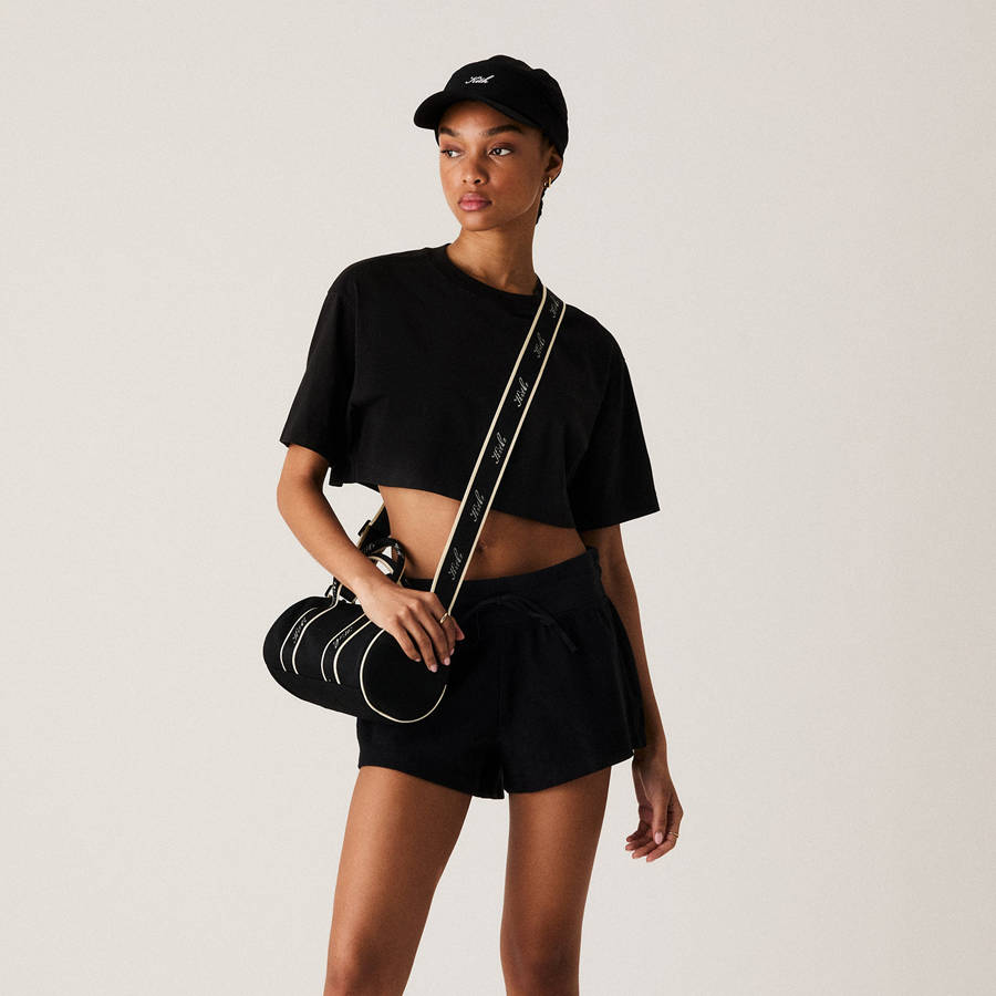 Black Women Kith Fei Cropped T-Shirt | 9431-FIXJE