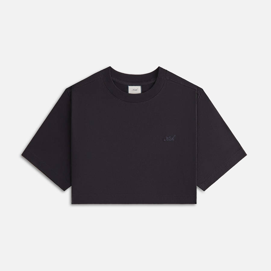 Black Women Kith Fei Cropped T-Shirt | 9431-FIXJE