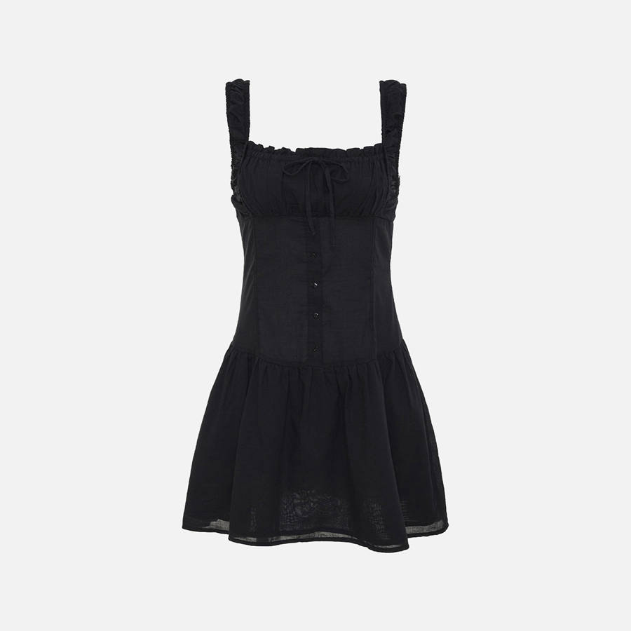 Black Women Kith Frankies Bikinis Christa Rayon Dress | 3751-GDNRZ
