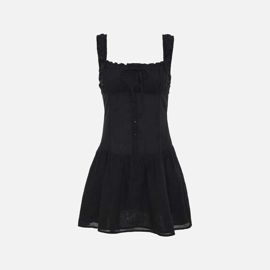 Black Women Kith Frankies Bikinis Christia Gauze Dress | 2681-JIHUT