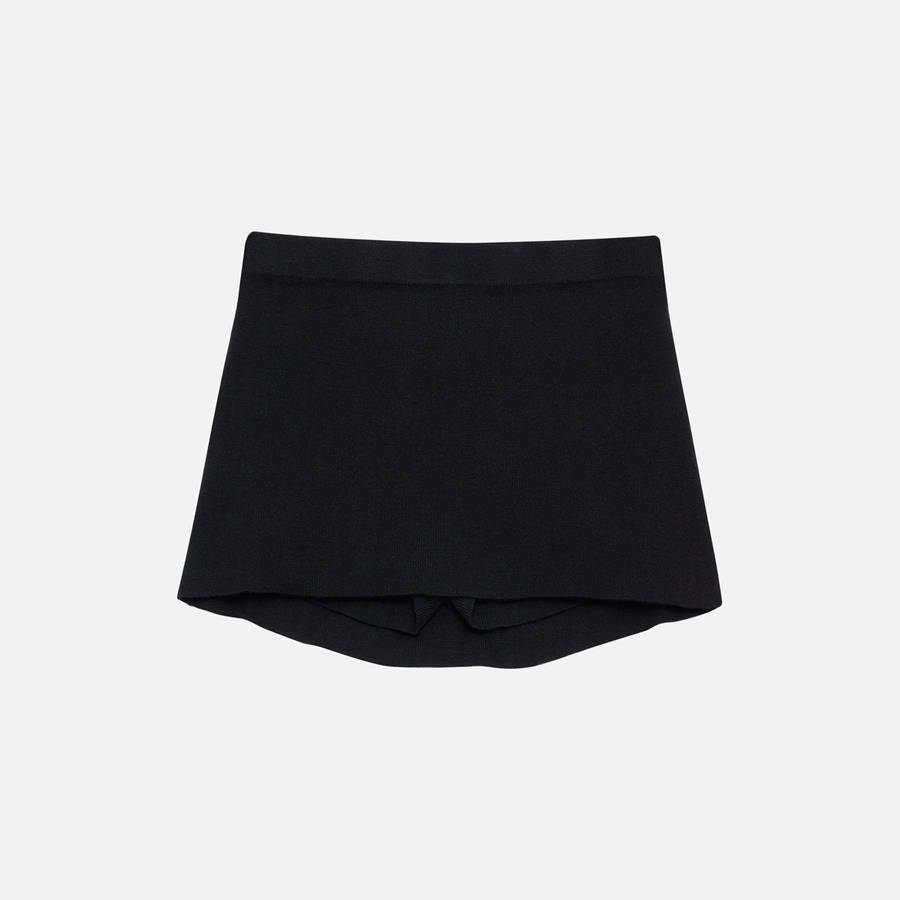 Black Women Kith Frankies Bikinis Marialla Knit Skort Swim | 4651-BZGPR