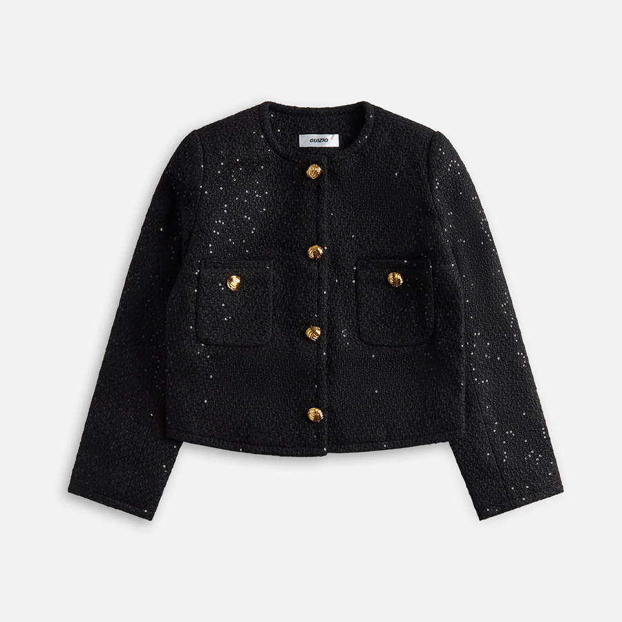 Black Women Kith GUIZIO Bela Tweed Jackets | 6291-ZNOFG