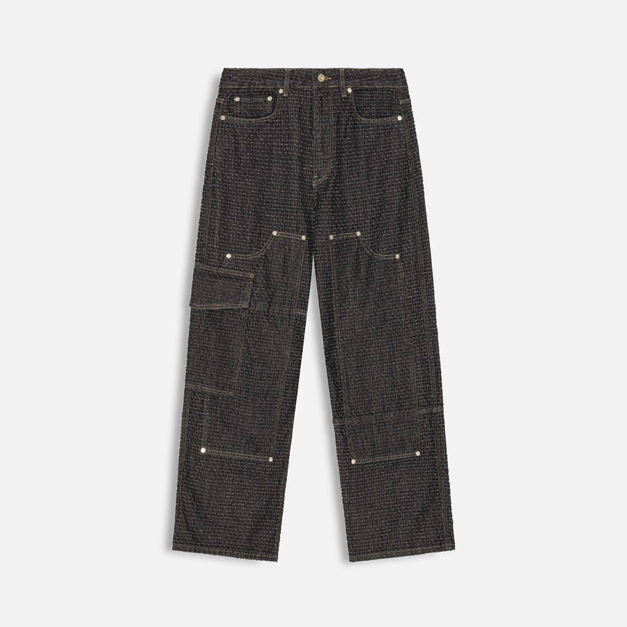 Black Women Kith Ganni Fluffy Denim Carpenters Jeans | 8546-ROIHV