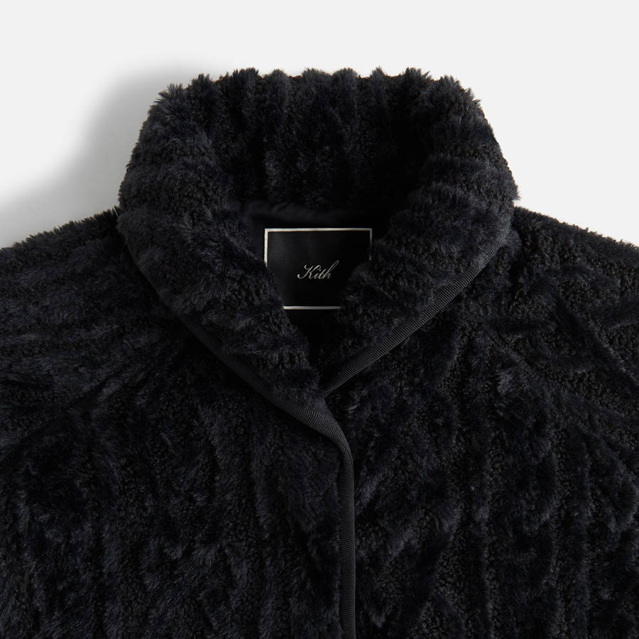 Black Women Kith Grayson Cable Sherpa Jackets | 2570-YWZQJ