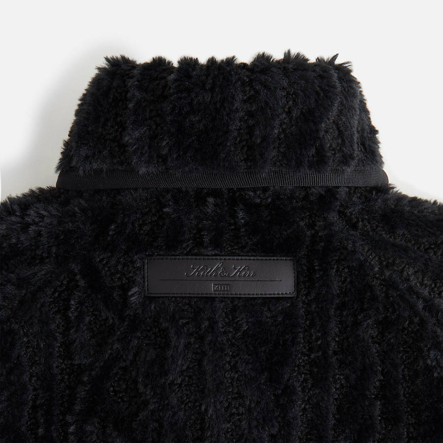 Black Women Kith Grayson Cable Sherpa Jackets | 2570-YWZQJ