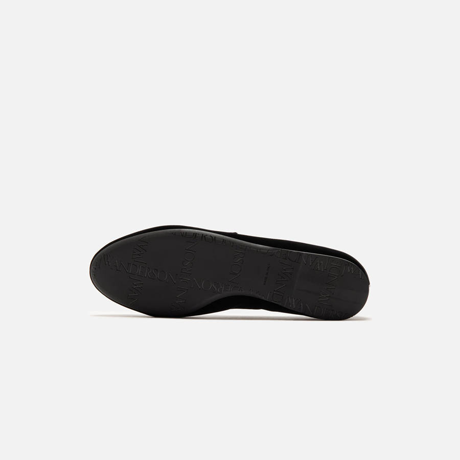 Black Women Kith JW Anderson Velvet Ballerina Flats | 0864-PUTLD