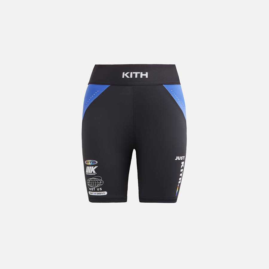 Black Women Kith Lana Panelled Biker Shorts | 3927-MRGCB