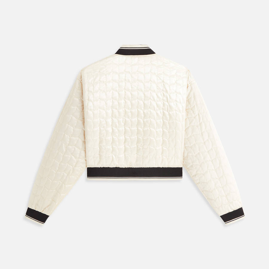 Black Women Kith Landry Cropped Satin Bomber Jackets | 7412-CTIVL