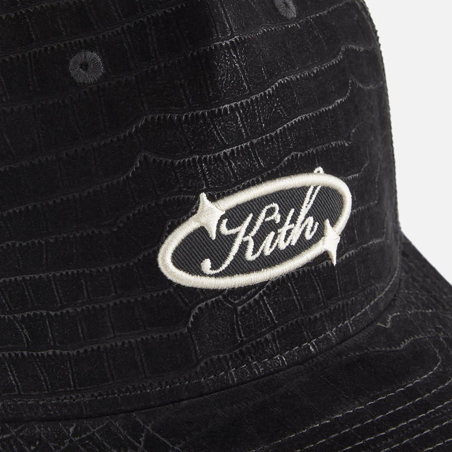 Black Women Kith Leather Trucker Cap Headwear | 8039-LOYVQ
