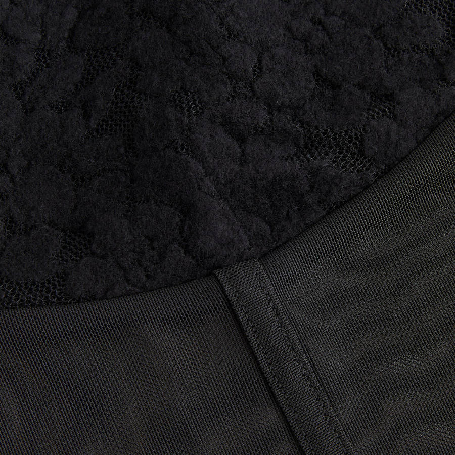 Black Women Kith Liyah Plush Lace Mesh Tank Shirts | 4827-PBMSC