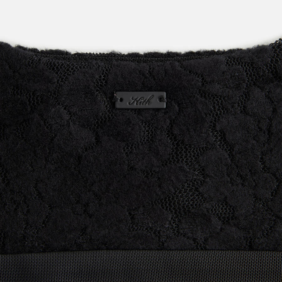 Black Women Kith Liyah Plush Lace Mesh Tank Shirts | 4827-PBMSC