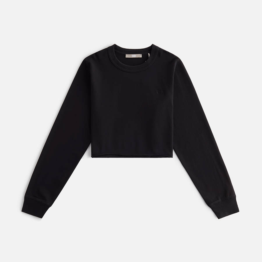 Black Women Kith Lucy Cropped Long Sleeve II T-Shirt | 2967-UXBQP