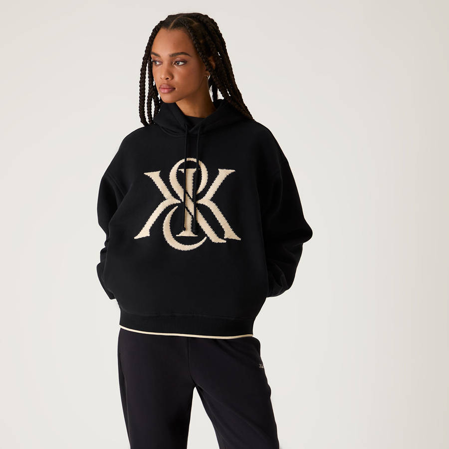 Black Women Kith Maverick Magnified Crest Hoodie | 4689-JGYFN