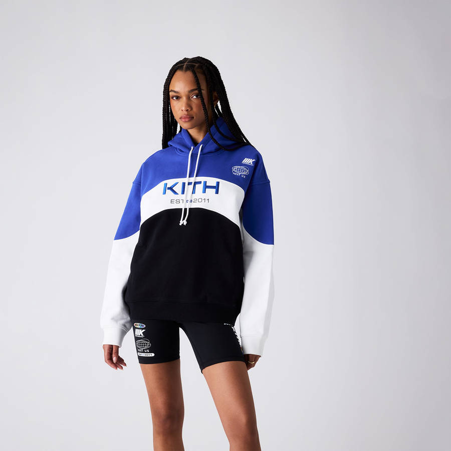 Black Women Kith Maverick Panelled Hoodie | 7942-KUOHA