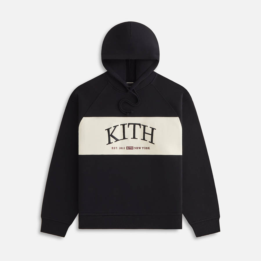 Black Women Kith Maverick Panelled Hoodie | 8027-XQHSU