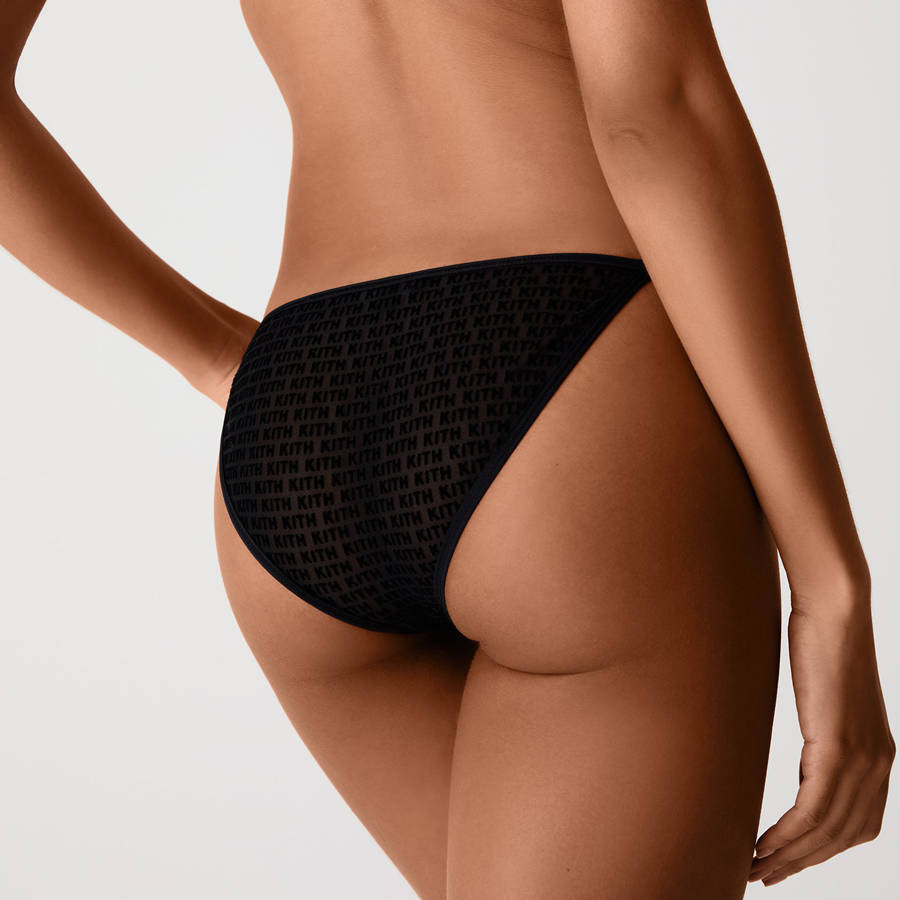 Black Women Kith Mesh Adjustable Cheeky Underwear | 6540-YILMV