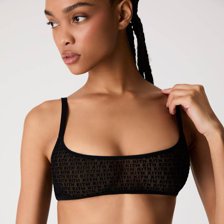 Black Women Kith Mesh Balconette Bralette Underwear | 8401-KBIRM