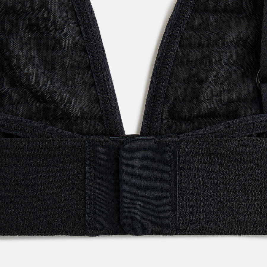Black Women Kith Mesh Plunge Bralette Underwear | 9486-PDQUJ