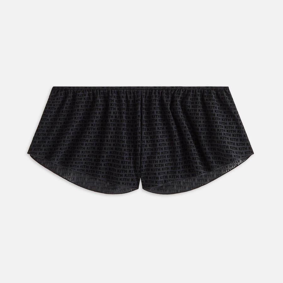 Black Women Kith Mesh Tap Shorts | 7354-GCNVE
