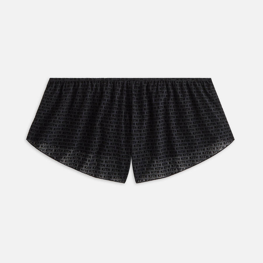 Black Women Kith Mesh Tap Shorts | 7354-GCNVE