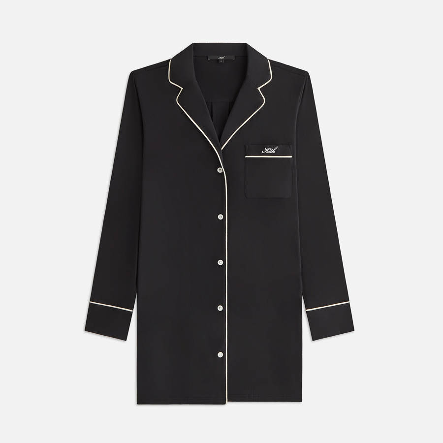 Black Women Kith Modal Sleep Shirts | 8052-YBASN