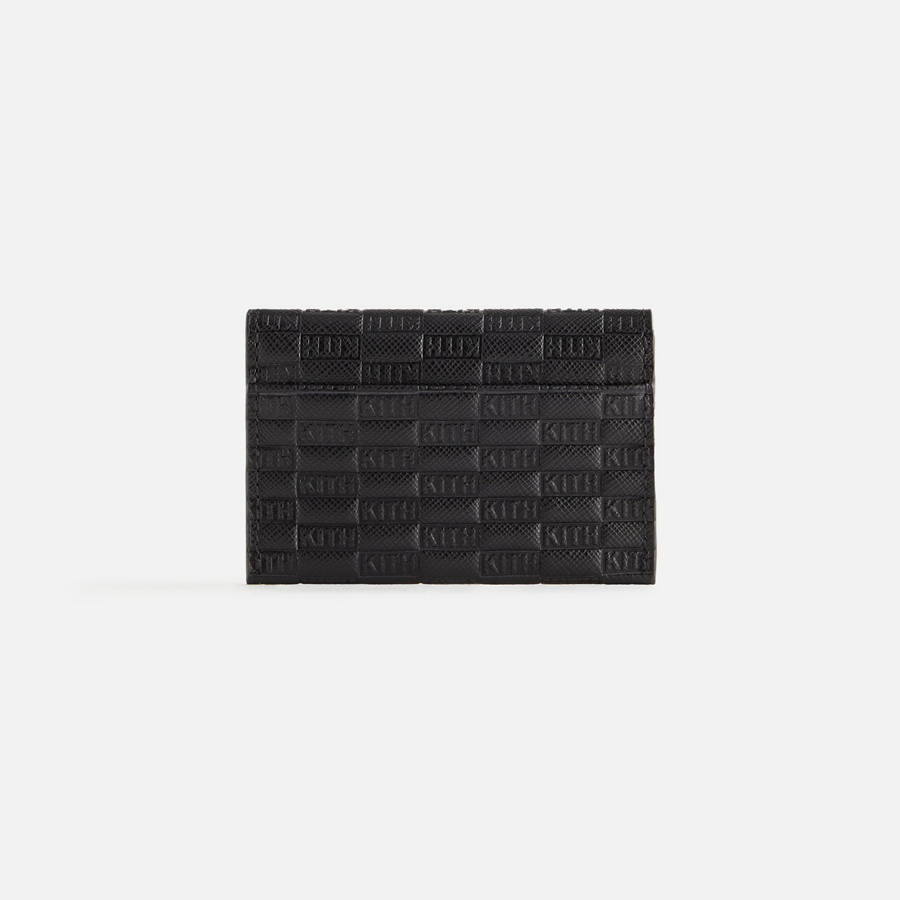 Black Women Kith Monogram Double Card Holder Wallets | 0679-TXVYH