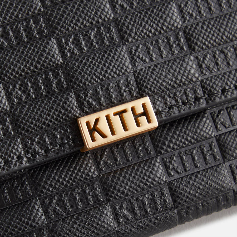 Black Women Kith Monogram Double Card Holder Wallets | 0679-TXVYH