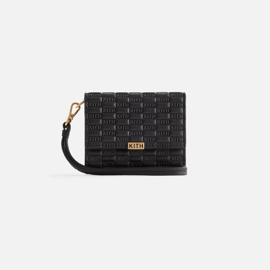 Black Women Kith Monogram Flap Wallet Wallets | 6342-SWGOB