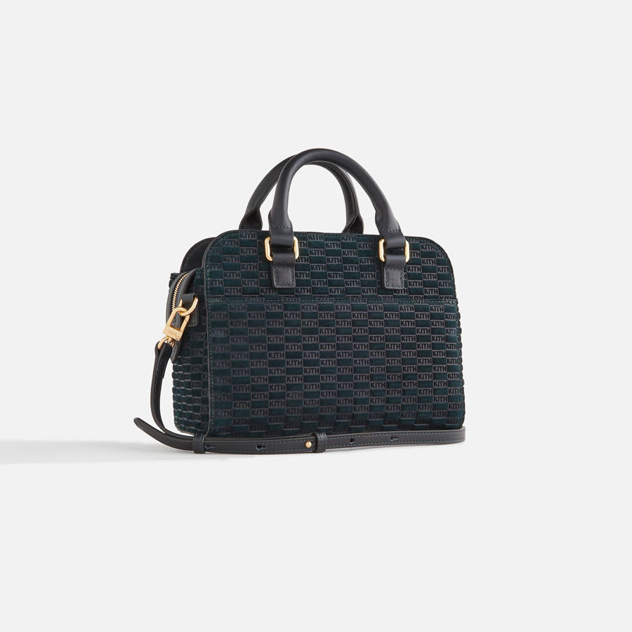 Black Women Kith Monogram Suede Mini Document Bags | 3685-PYCUG