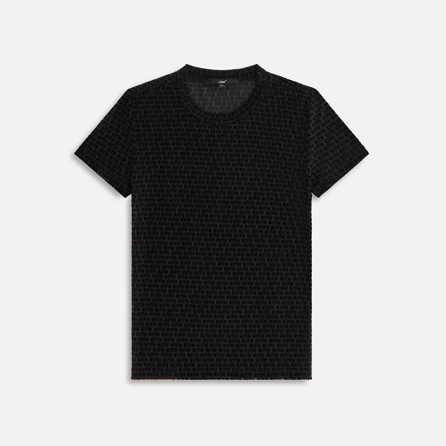 Black Women Kith Mulberry IV Monogram Mesh T-Shirt | 7869-NUJGY