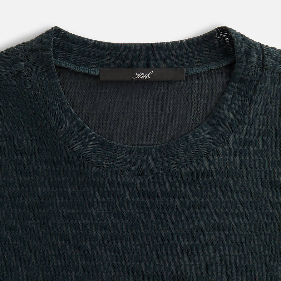 Black Women Kith Mulberry IV Monogram Mesh Shirts | 7892-KPBVG