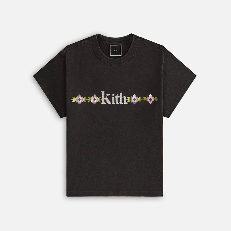 Black Women Kith Mulberry Needlepoint Vintage T-Shirt | 8920-EBPGA