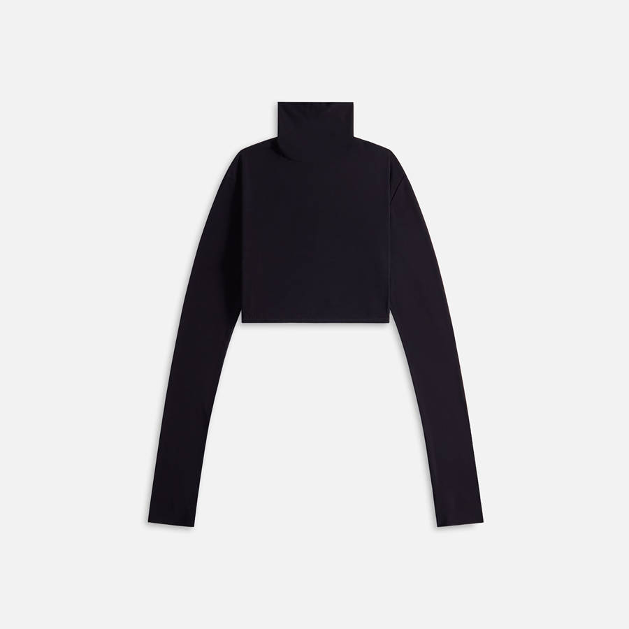 Black Women Kith Norma Kamali Cropped Slim Fit Long Sleeve Turtleneck Top Shirts | 4865-AEGYS